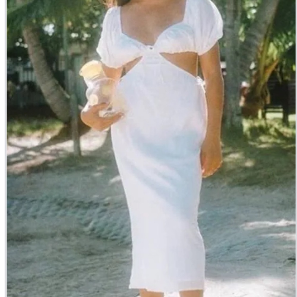 Sabo Skirt White Midi Dress